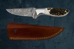 Damascus Steel Outdoor Knife | Antler Handle | Faneema Cutlery
