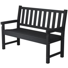 2-Person Garden Bench, HDPE Outdoor Bench with 530 lbs Capacity, Curved Seat for Backyard, Park, Porch, Lawn, Black (Option: Black-1310x625x145 mm)