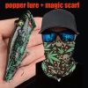 1pc Popper Lure Skull Fishing Lure Artificial Bait + 1pc Mask Magic Scarf Headband Balaclavas