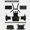 Chest Rig Molle Modular Micro Fight Chest Rigs Adjustable&Detachable with 5.56/7.62 Magazine Pouch